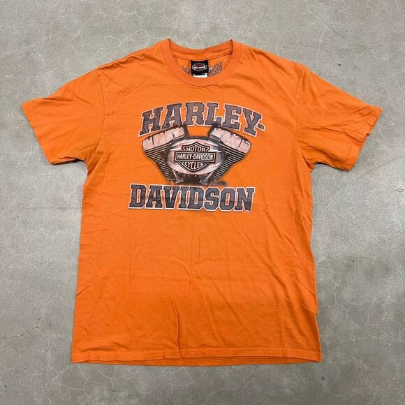 Harley-Davidson Savannah GA Orange T-Shirt Men’s Vintage Biker Graphic Southern - Picture 2 of 5